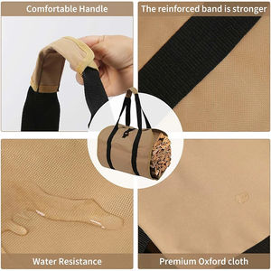 Firewood Handbag Large Capacity Outdoor Wood Bag Canvas Handheld Outdoor <b>Camping</b> Firewood Bag for <b>Camping</b> - Product Image 6