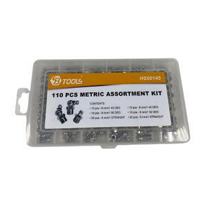 Nuevo, Fabricamos Su Marca, Kit de Surtido de 110 Piezas de Conectores de Engrase Métricos Niquelados de Taiwán - Product Image 2