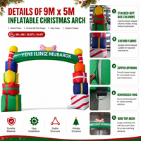 Arche gonflable géante personnalisée de 9 m x 5 m pour cadeaux de Noël, événements festifs et entrées de magasins