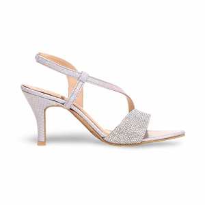 Sandales à talons argentées fantaisie à bout ouvert pour femmes à lacets à la mode pour les mariages et les Parties-FN5893 - Product Image 4