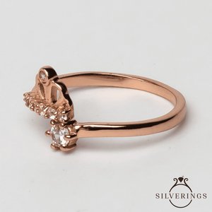 Silverings Anillo de Plata de Ley 925 de moda con circonita 'Prince My Heart', chapado en rodio, engaste de garra, religioso, para compromiso infantil - Product Image 3