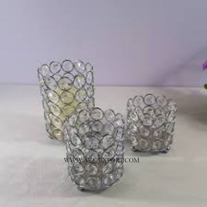 Classic Table Ware Decoration Mini Size Votive <b>Holder</b> Superior Quality Round Metal and Crystal Votive <b>Candle</b> <b>Holder</b> From Indian - Product Image 3