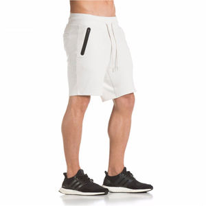 OEM Custom Logo Men's Jogger <b>Shorts</b> Elastic Waist Drawstring 5in Inseam Casual Cotton Sweat <b>Fleece</b> Lining Solid Pattern Design - Product Image 2