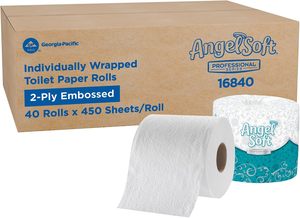 Papier toilette gaufré Angel Soft Professional Series Premium 2 plis, 4" x 4.05", 450 feuilles/rouleau, 40 rouleaux/caisse (16840) - Product Image 3