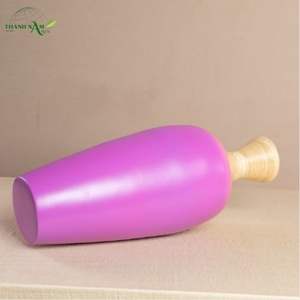 Jarrón de Bambú Enrollado Hecho a Mano con Acabado Degradado de Color Brillante, Ecológico y Duradero para Decoración de Interiores - Product Image 3