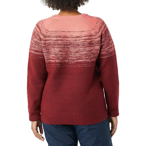 Jersey de punto grueso holgado de gran tamaño transpirable de talla grande con manga de cuello redondo para mujer - Product Image 2