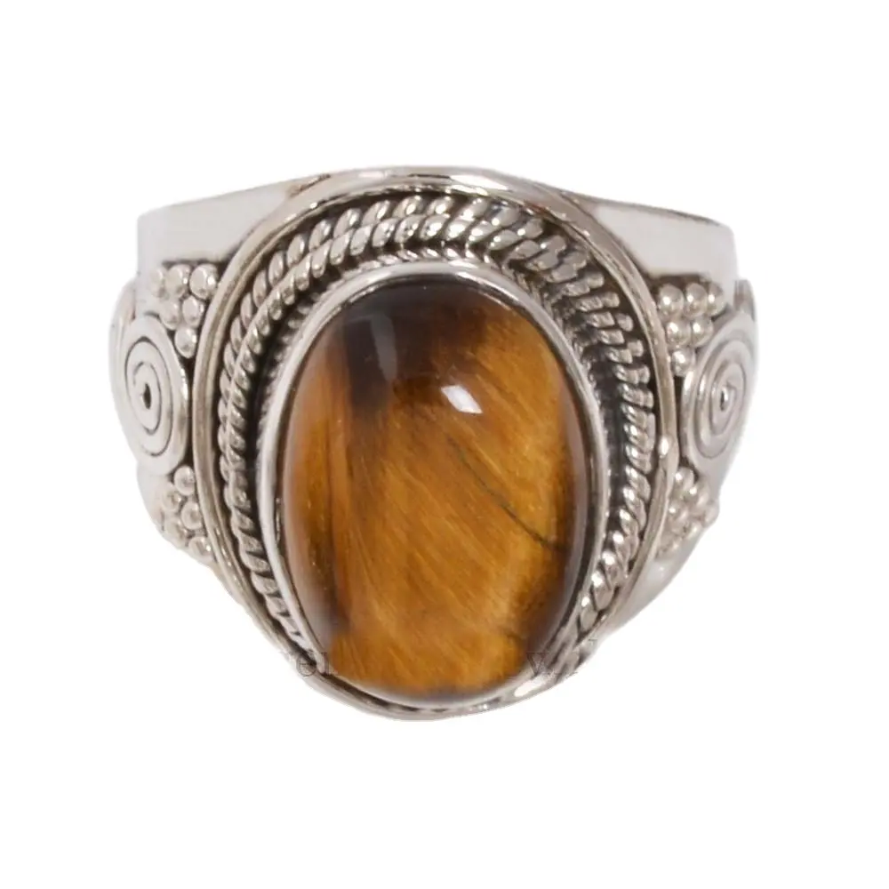 Fantastische Nieuwe Aankomst 925 Sterling Zilveren Handgemaakte Natuurlijke Kristallen Tijgeroog Genezende Ring Beste Sieraden Cadeau Voor Haar Designer Ring