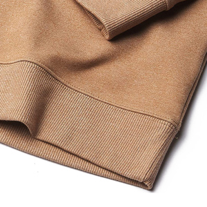 2025 nouveauté hommes poids lourd 100% coton sweat ODM tissu col rond avec polaire uni teint hiver sweats à capuche - Product Image 3