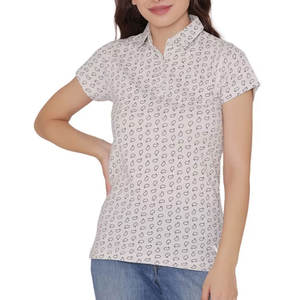 Camisas de Moda para Mujer, Tejidas, Lisas, Antiarrugas, Ecológicas, de Secado Rápido, 100% Algodón, Manga Corta, Casuales, Suaves y Transpirables - Product Image 1