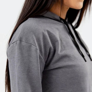 Diseño personalizado ropa de calle mujeres Crop Top sudaderas con capucha precio razonable superventas Crop Top sudaderas con capucha - Product Image 4