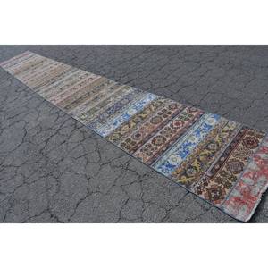 Vintage 28x20.3ft Bohemio Turco Alfombra Azul Marrón Clásico Área Grande Rectángulo Patchwork Diseño Lana Látex Ecológico Medio - Product Image 4