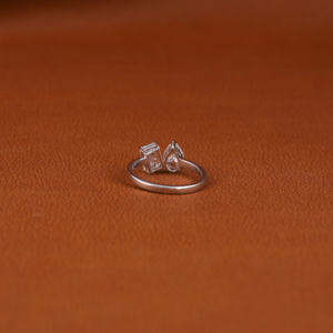 Luxe deux pierres poire rayonnante coupe bague en diamant personnalisé laboratoire cultivé diamant platine bijoux fins cadeau pour les femmes - Product Image 3