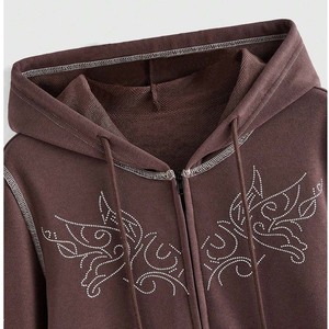 Sudaderas con capucha de diamantes de imitación Unisex de estilo único de alta calidad, ligeras, ecológicas, transpirables, 100% de algodón, mangas completas, último diseño - Product Image 3