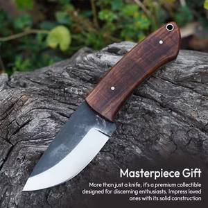 Cuchillo Skinner Burraq DIY OEM Personalizado Hecho a Mano de Acero D2 con Mango de Madera y Funda de Cuero - Regalo Perfecto para Camping y Caza - Product Image 6