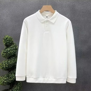 Polo brodé en coton de soie glacée à manches longues pour hommes, vente à chaud, polo décontracté et respirant pour hommes, nouvelle collection automne - Product Image 4