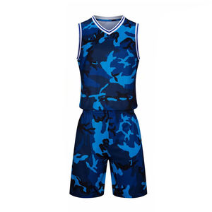 Tenues de basket-ball camouflage, kit d'équipe, vêtements de basket-ball personnalisés par sublimation, vêtements de sport en gros, OEM, maillots respirants, ensembles - Product Image 2