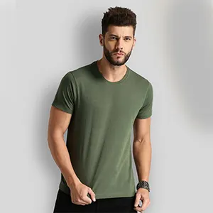 Klasik Polyester Spandex T Shirt Tri karışımı Tshirt özel O boyun yuvarlak boyun Tee gömlek erkekler için özel logo baskı çin'de yapılan hindistan