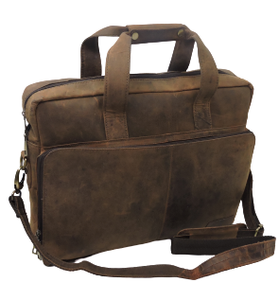 Bolso de Mano de Cuero de Búfalo Genuino, Bolso de Hombro, Informal, Personalizado, para Ordenador Portátil, con Cierre de Cremallera, para Oficina y Viaje, Vintage - Product Image 6