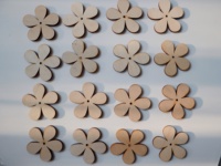 Fleurs décoratives polies à cinq pétales, les enfants peuvent créer des objets artisanaux en bois faits à la main, style imitation antique, origine Vietnam