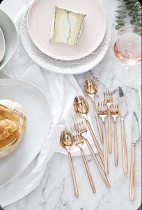 Ensemble de couverts en acier inoxydable finition dorée, brillant et durable, parfait pour les dessus de table élégants et les ustensiles de cuisine polyvalents - Product Image 3