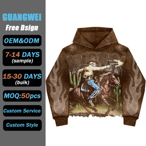 مخصص حجر الراين هوديي طباعة DTG قطن كامل بسحاب قصير هوديس تنحنح الخام سستة طباعة الشاشة هوديي الفرنسية تيري - Product Image 1