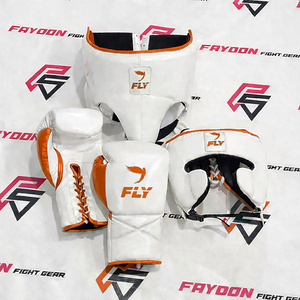 Guantes de Boxeo Blancos y Grises Personalizados, Modelo de Diseño Nuevo, con Cordones, Equipo de Entrenamiento Profesional, Cuero Vacuno Genuino, Absorbe la Humedad - Product Image 5