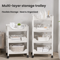 Étagère de rangement en plastique à 3 ou 4 niveaux, étagère utilitaire rectangulaire, organisateur multi-niveaux, cadre en PP, étagère de rangement pour la maison