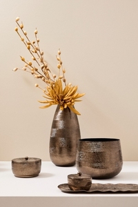 เชิงเทียนอะลูมิเนียมสีดำคุณภาพสูง11x8H พร้อมฝาปิดสำหรับงานแต่งงานงานเลี้ยงปีใหม่งานเฉลิมฉลองในราคาไม่แพง MZ - Product Image 3