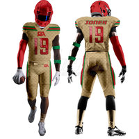 Pakistan-Made Best Tackle Twill seragam sepak bola Amerika lengan pendek khusus Set fitur bernapas
