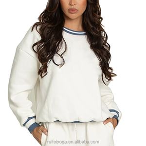 Pull-over de luxe sur mesure, col rond, en jersey 100% coton, coupe classique pour homme, molleton uni, teinture unie, printemps - Product Image 1