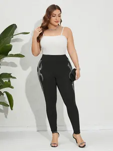 Active Wear Legging de sport pour femmes de grande taille 3D lisse maigre taille haute Yoga décontracté extensible respirant taille moyenne pour dames - Product Image 6