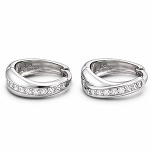 925 Sterling Silver Hoop <b>Earrings</b> with CZStone Minimal Design Solid Silver <b>Earrings</b> <b>for</b> Men <b>Women</b> OEM Wholesale SILVER <b>EARRINGS</b> - Product Image 1