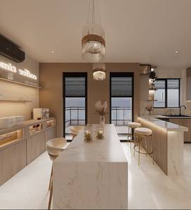 Meubles de cuisine modernes de luxe sur mesure en marbre électrique écologique stratifié pour appartement, vente en gros directe d'usine, modulaires de haute qualité - Product Image 5