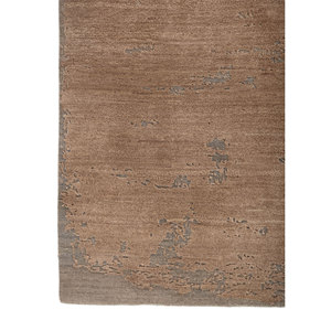 Alfombra Kavi Free Verse Beige y Marrón, Tejida a Mano con Lana y Seda de Bambú, Diseño Abstracto para el Hogar, Pasillo, Dormitorio-Esk-325 - Product Image 4