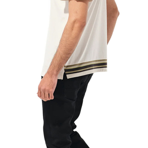 Verano alta calidad serigrafiado logo High Street All Cotton camiseta moda suelta algodón personalizado hombres camiseta - Product Image 4