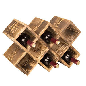 ชั้นไม้วางไวน์ไม้7ขวด, ชั้นวางของติดผนังทนทานสำหรับวางบนเคาน์เตอร์ - Product Image 3