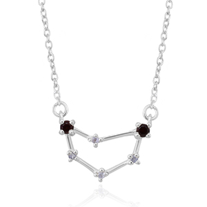 Collier en argent sterling 925 de luxe au design populaire, collier en pierres précieuses naturelles grenat multi-gemmes, collier du zodiaque, fabricant en gros - Product Image 1