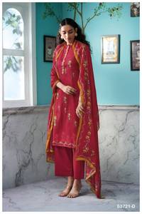 Ropa de fiesta de la colección Salwar Kameez bordada de satén de algodón Premium Ropa india y pakistaní disponible a precio mayorista - Product Image 2