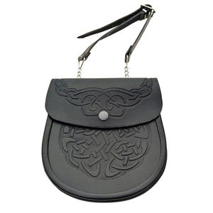 Sporran escocés hecho a mano, diseño en relieve de cuero duradero, Sporran con cinturones de cadena, accesorios para instrumentos musicales - Product Image 4