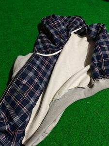 Sweat à capuche à carreaux pour homme personnalisable avec broderie, sweat à capuche avec fermeture éclair et poche kangourou - Product Image 2