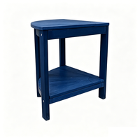 Table d'appoint d'extérieur Adirondack avec étagère de rangement pour balcon et jardin, en plastique et bois