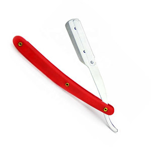 Maquinilla de afeitar desechable de hoja recta profesional de acero inoxidable, diseño plegable de plástico ligero para salones de afeitado de barba y garganta - Product Image 3