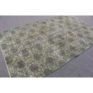 Grand tapis turc, tapis vintage 5,5x9 pieds, tapis en laine verte - Product Image 2