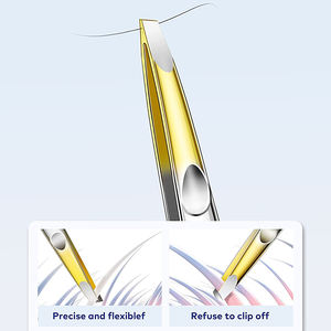 แหนบคิ้วแฟนซีแหนบปลายเอียงสแตนเลสแหนบคิ้วสีทองและสีเงินครึ่งหนึ่ง - Product Image 5