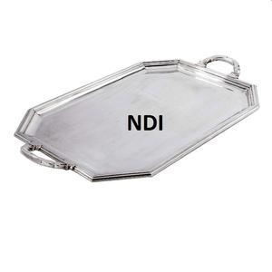 Vaisselle en acier inoxydable Décoration de table Plateau de service Cuisine Traiteur Utilisé Petit Déjeuner Plateau de serveur de nourriture - Product Image 1