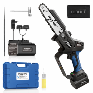 Mini tronçonneuse SWANSOFT de 6 pouces, tronçonneuse sans fil compatible avec une <span class=keywords><strong>batterie</strong></span> de 16,8 V, petite tronçonneuse pour la taille des arbres - Product Image 1