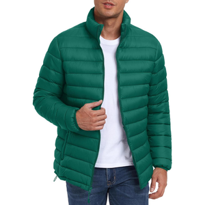 Chaqueta acolchada de burbujas ligera a prueba de viento con cremallera verde chaqueta acolchada de invierno de alta calidad personalizada para hombres - Product Image 1