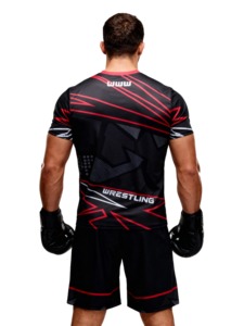 2026 Custom Men's <b>Knitted</b> Wrestling Set T-shirts and Shorts Full Sublimation 2-Piece Set International Edition - Product Image 5