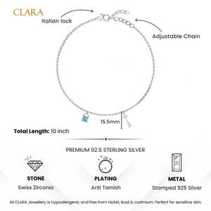 Compre Tobilleras/Payals de Plata 925 100% Auténtica para Mujeres y Niñas, Estilo Lindo, Chapado en Oro de 14K, con Circonitas y Diamantes, Material Principal: Oro - Product Image 5