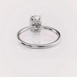 IGI Certified Radiant Shape Lab Created Diamond Engagement <b>Ring</b> Solid 925 Sterling Silver Hidden Halo Bridal <b>Ring</b> - Product Image 2